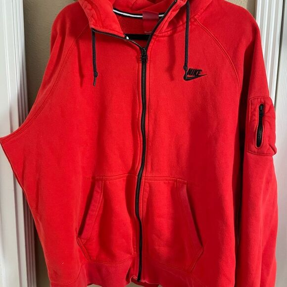 Nike Red Tech Red Label Vintage Zip Up Hooded Sweatshirt XXL Mens - Picture 1 of 16